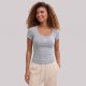 Women Anagram Embroidered Scoop-Neck T-Shirt Grey