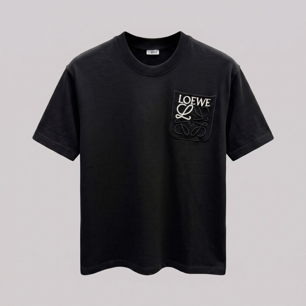 Embroidered Pocket Detail T-Shirt Black Embroidered Pocket Detail T-Shirt Black