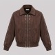 Studded Suede Bomber Jacket Dark Brown Studded Suede Bomber Jacket Dark Brown