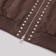 Studded Suede Bomber Jacket Dark Brown Studded Suede Bomber Jacket Dark Brown