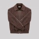 Studded Suede Bomber Jacket Dark Brown Studded Suede Bomber Jacket Dark Brown