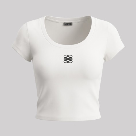 Women Anagram Embroidered Scoop-Neck T-Shirt