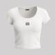 Women Anagram Embroidered Scoop-Neck T-Shirt Women Anagram Embroidered Scoop-Neck T-Shirt