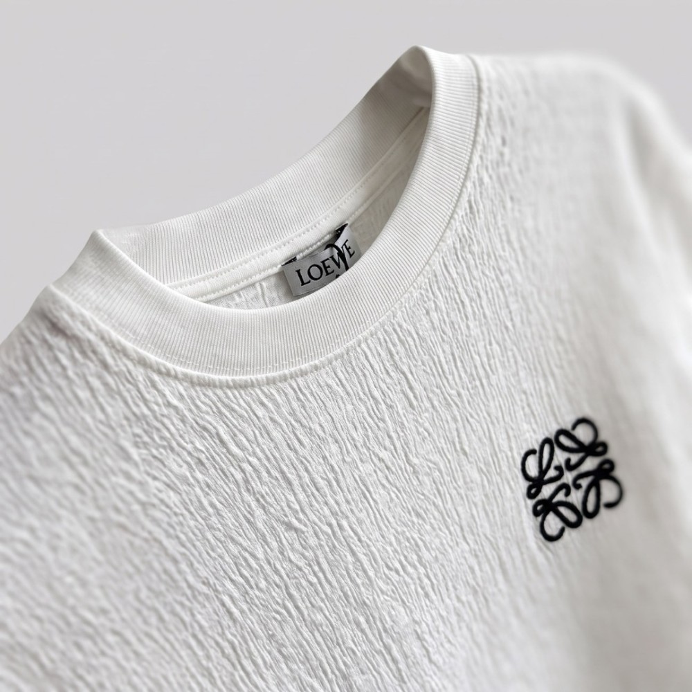 Anagram Embroidered Cotton Jersey T-Shirt in White