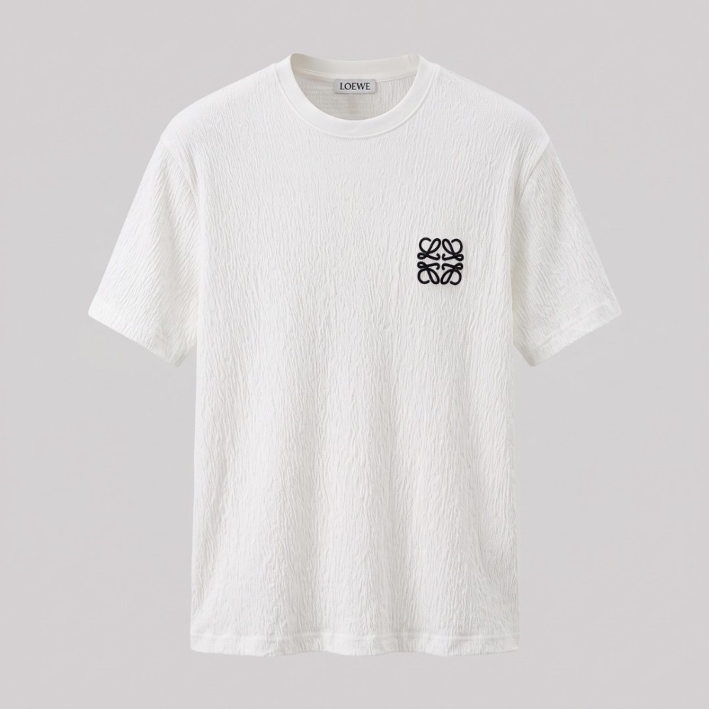 Anagram Embroidered Cotton Jersey T-Shirt in White