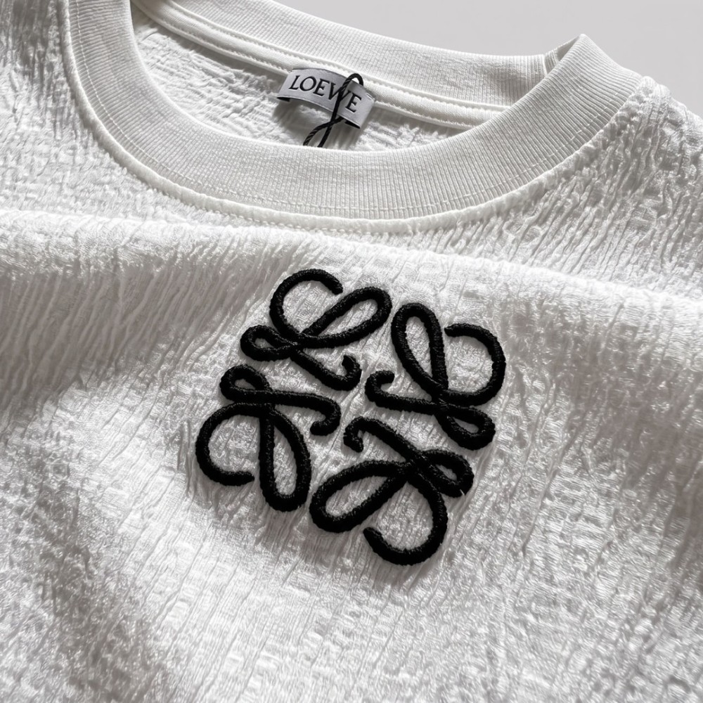 Anagram Embroidered Cotton Jersey T-Shirt in White