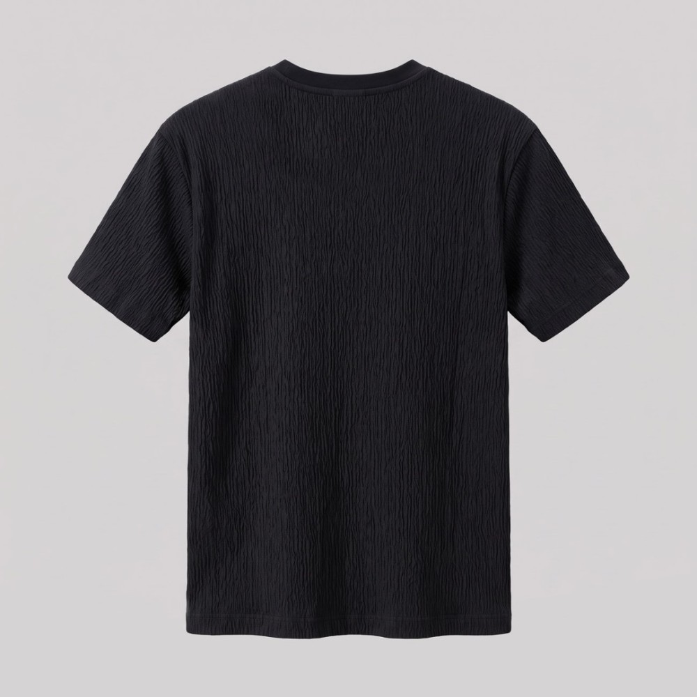 Anagram Embroidered Tan Cotton T-Shirt in Black Anagram Embroidered Tan Cotton T-Shirt in Black