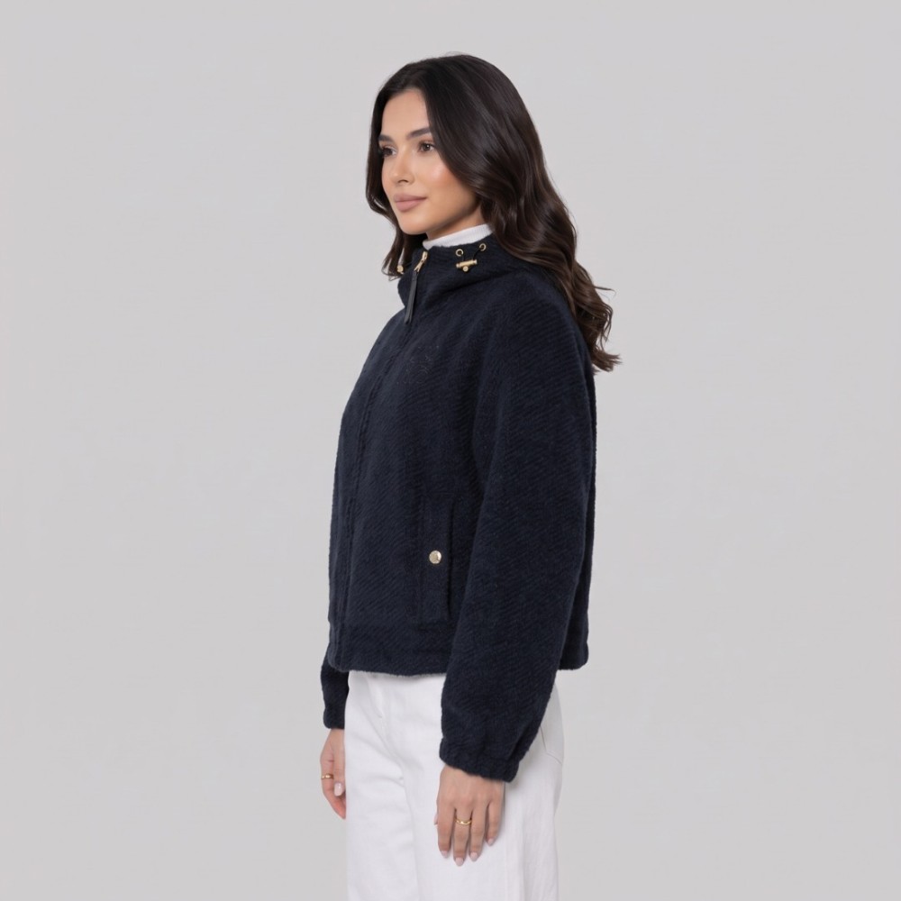 Anagram Soft Textured Hooded Zip Jacket Black Anagram Soft Textured Hooded Zip Jacket Black