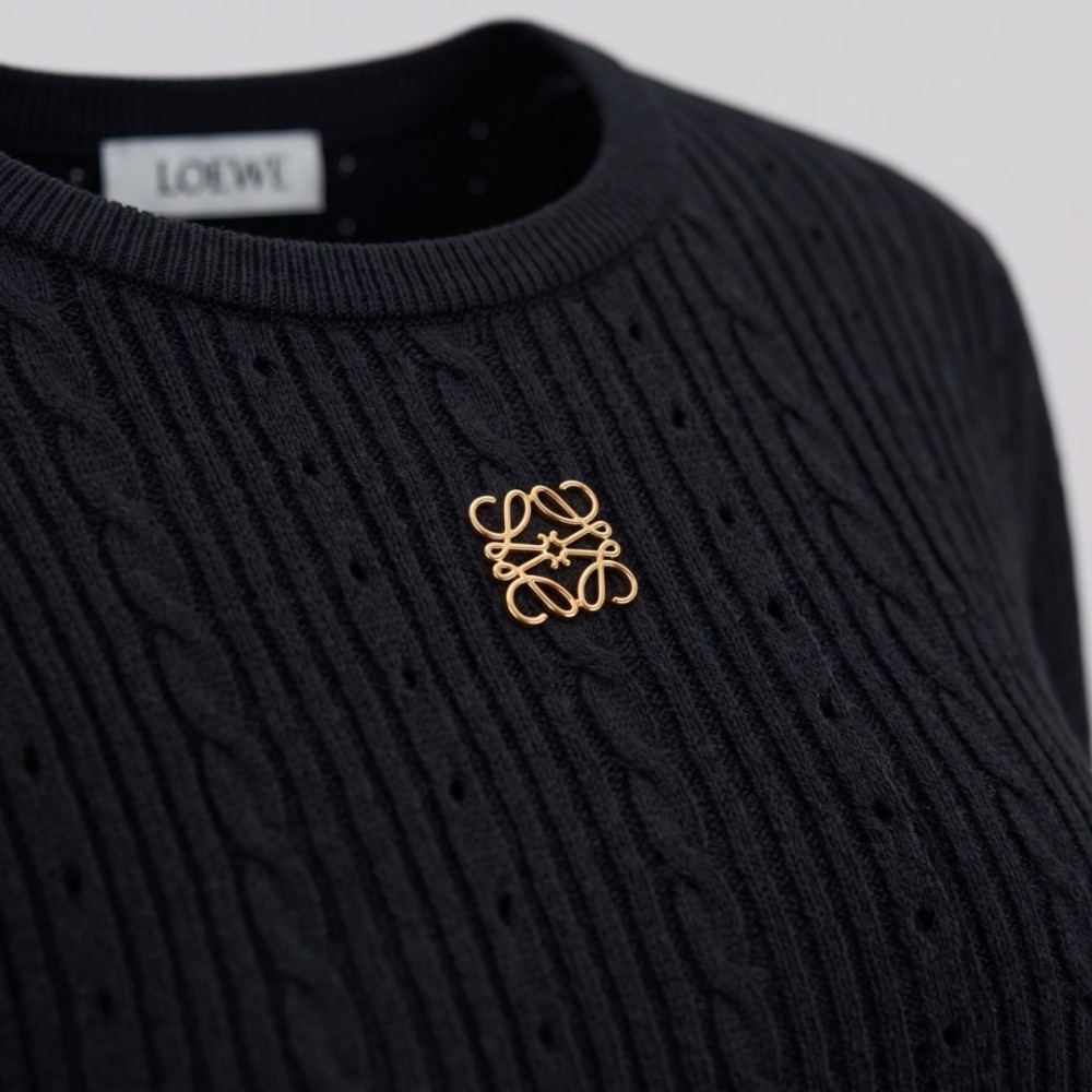 Black Gold Anagram Rib-Knit Sweater Black Gold Anagram Rib-Knit Sweater