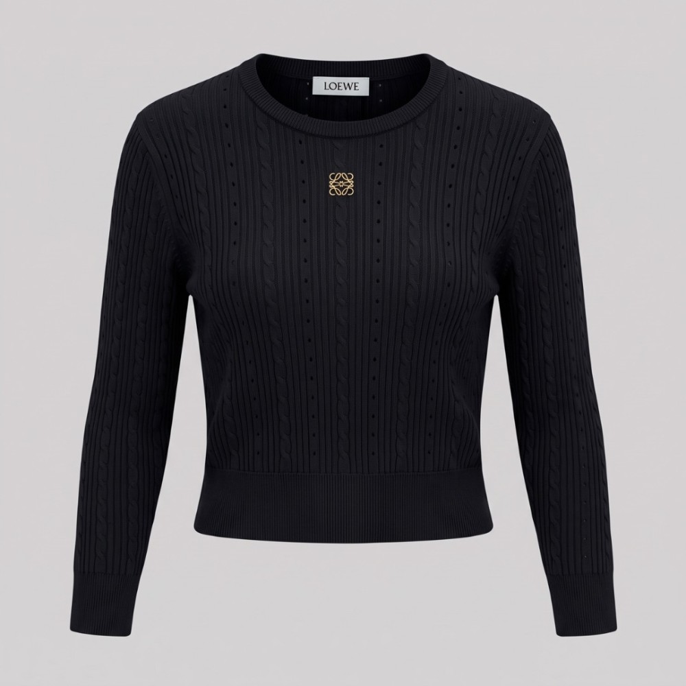 Black Gold Anagram Rib-Knit Sweater Black Gold Anagram Rib-Knit Sweater