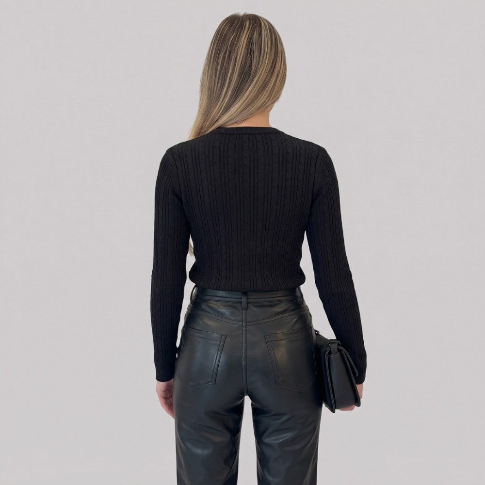 Black Gold Anagram Rib-Knit Sweater Black Gold Anagram Rib-Knit Sweater