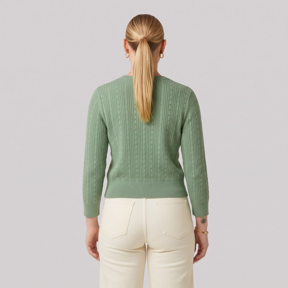 Sage Anagram Cable-Knit Sweater Sage Anagram Cable-Knit Sweater