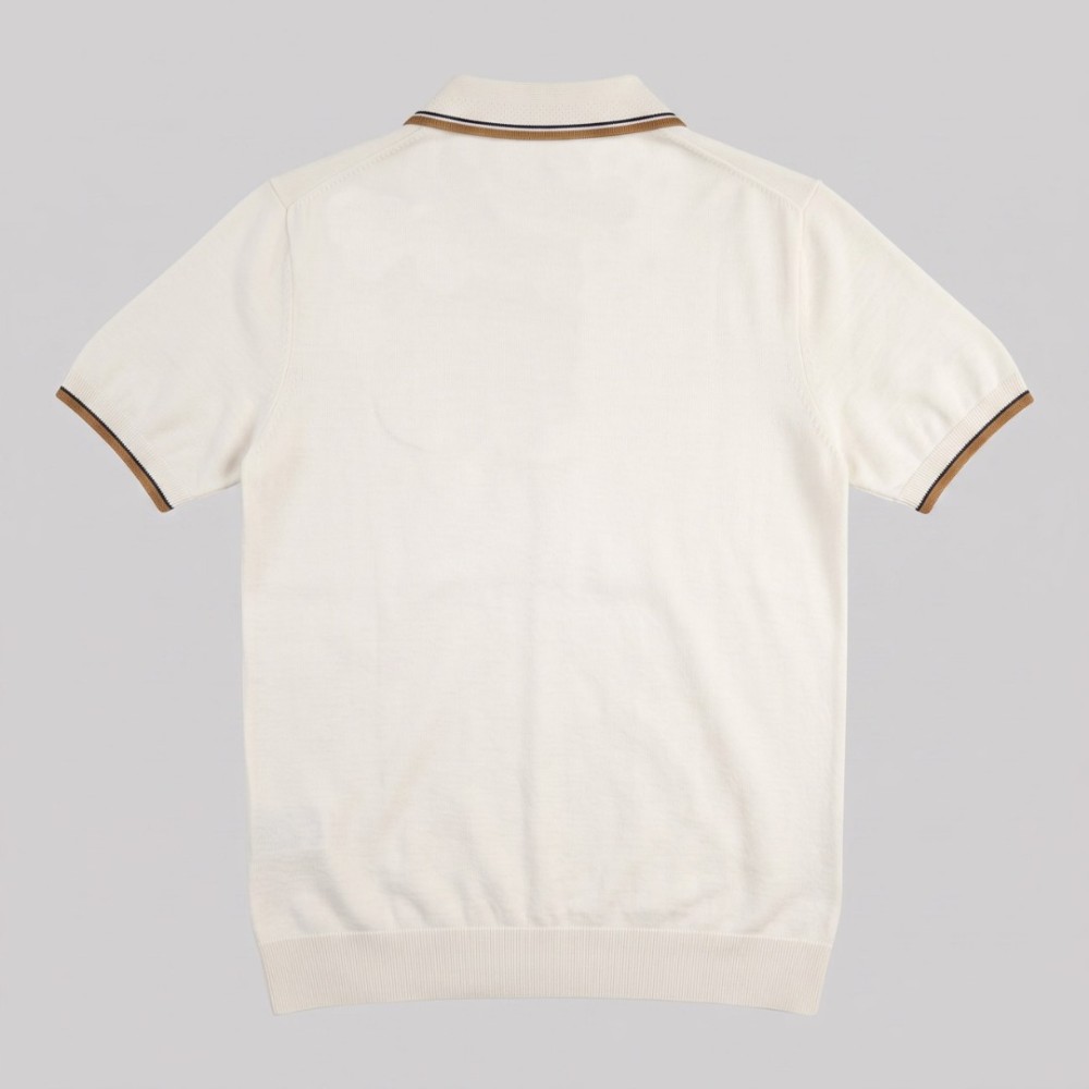 Half-Zip Polo Shirt White Half-Zip Polo Shirt White