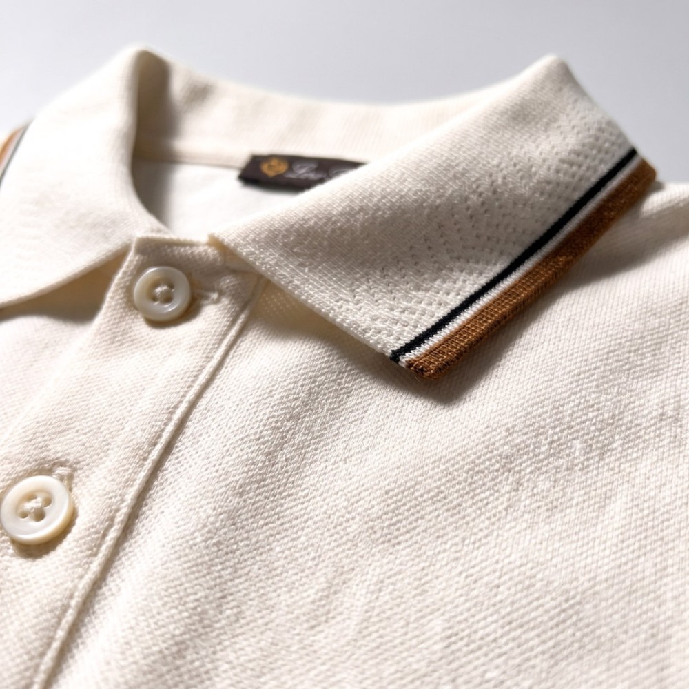 Half-Zip Polo Shirt White Half-Zip Polo Shirt White