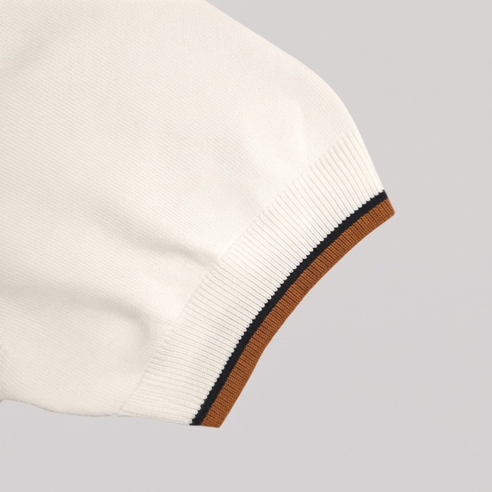 Half-Zip Polo Shirt White Half-Zip Polo Shirt White