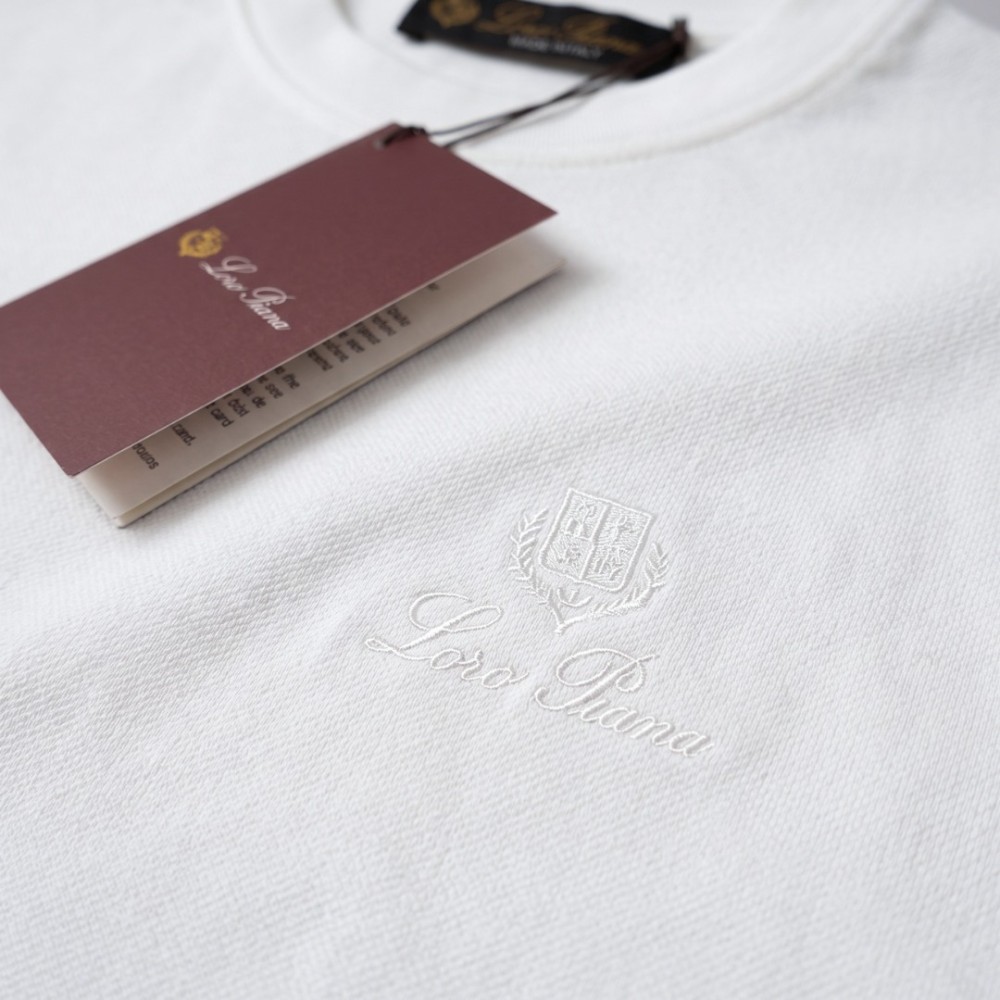 Tonal Logo Embroidered Cotton T-Shirt in White Tonal Logo Embroidered Cotton T-Shirt in White