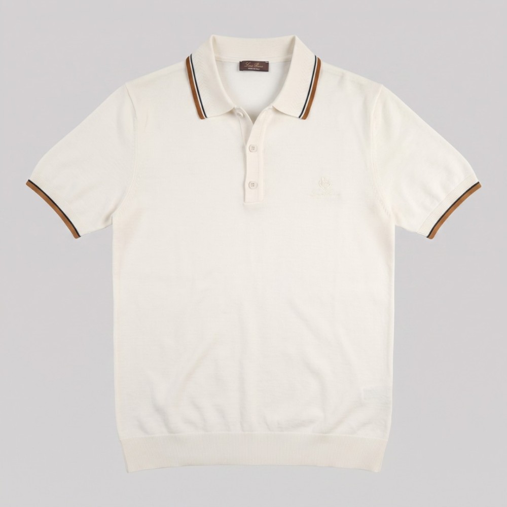 Half-Zip Polo Shirt White Half-Zip Polo Shirt White