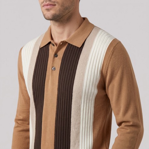 Long-Sleeve Knit Polo