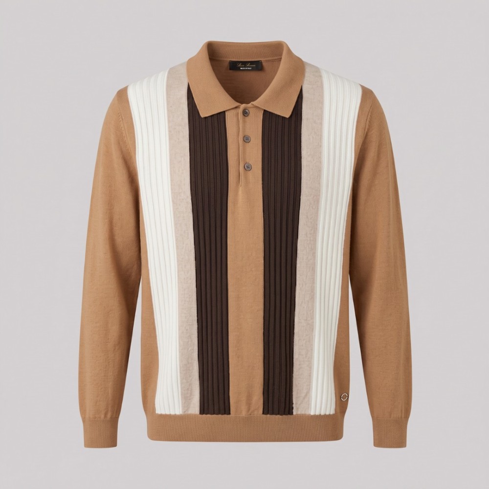 Long-Sleeve Knit Polo