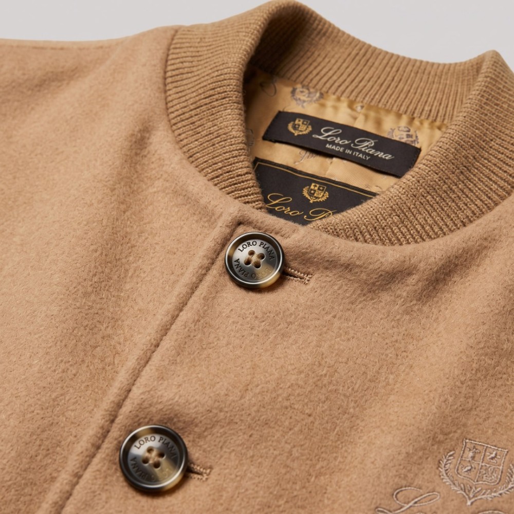 Ribbed Collar Button-Front Vest in Beige