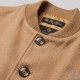 Ribbed Collar Button-Front Vest in Beige