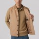 Ribbed Collar Button-Front Vest in Beige