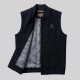 Logo-Lined Button-Up Vest in Black