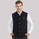Logo-Lined Button-Up Vest in Black