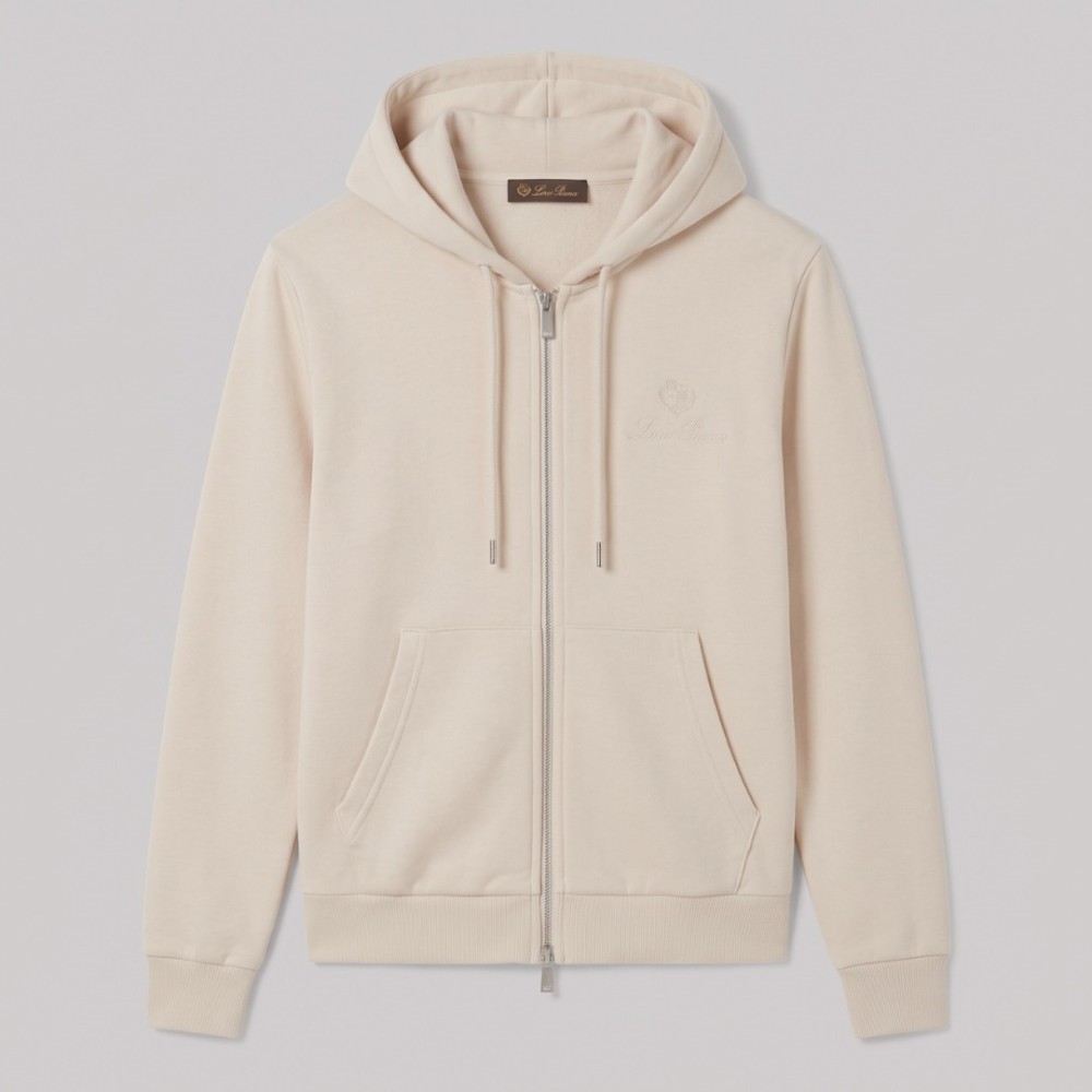 Zip-Up Hoodie & Track Pants Set Cream Zip-Up Hoodie & Track Pants Set Cream