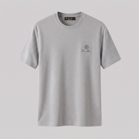 Grey Textured Short Sleeve T-Shirt
