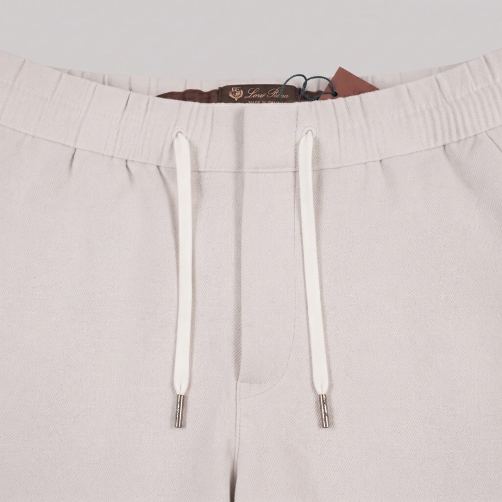 Refined Elegance Drawstring Trousers Ivory White Men's Pants Refined Elegance Drawstring Trousers Ivory White Men's Pants