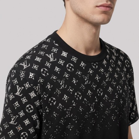 Monogram Cotton T-Shirt Black