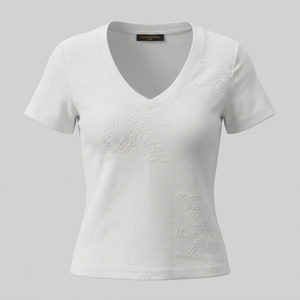Women V-Neck Texturized T-Shirt 