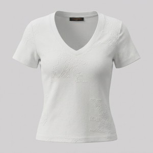 Women V-Neck Texturized T-Shirt 