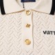 Pointelle Contrast Collar Polo Top Pointelle Contrast Collar Polo Top