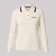 Pointelle Contrast Collar Polo Top Pointelle Contrast Collar Polo Top