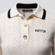 Pointelle Contrast Collar Polo Top Pointelle Contrast Collar Polo Top
