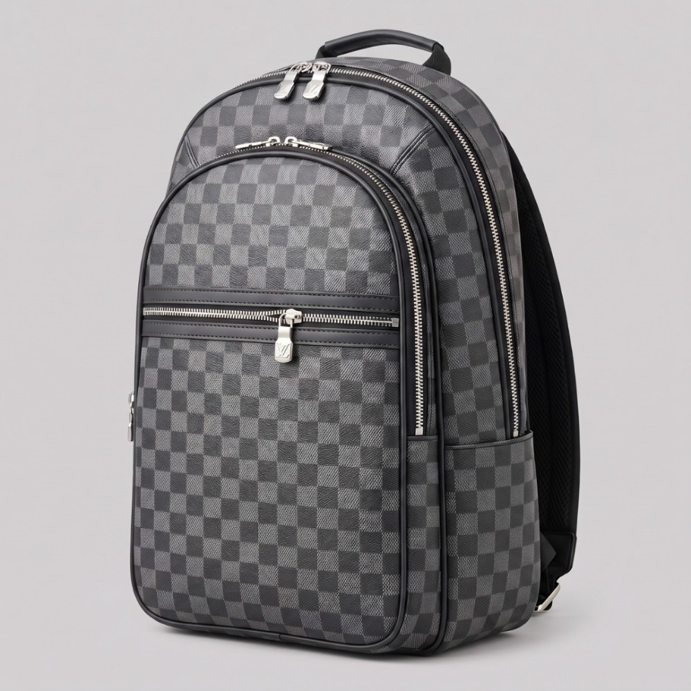 Damier Graphite Monogram Multi-Pocket Backpack Black & Grey Damier Graphite Monogram Multi-Pocket Backpack Black & Grey
