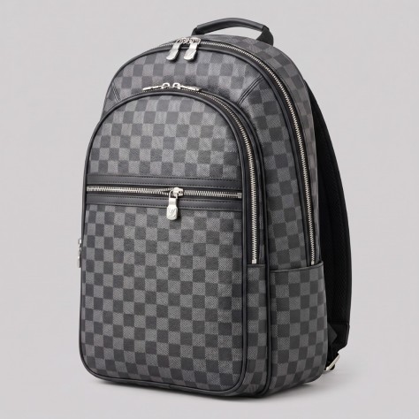 Damier Graphite Monogram Multi-Pocket Backpack Black & Grey