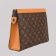 Monogram Shadow Embossed Leather Pochette Grey Monogram Shadow Embossed Leather Pochette Grey