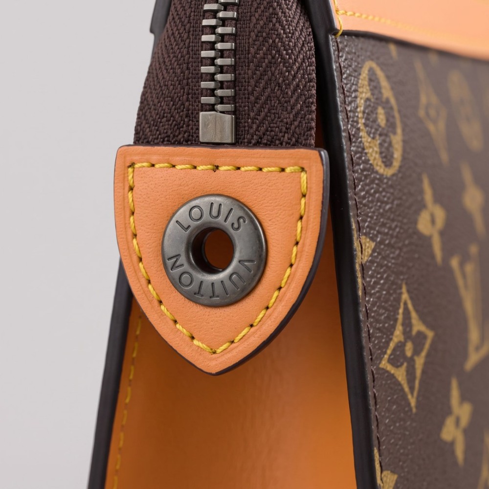 Monogram Shadow Embossed Leather Pochette Grey Monogram Shadow Embossed Leather Pochette Grey