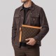 Monogram Shadow Embossed Leather Pochette Grey Monogram Shadow Embossed Leather Pochette Grey
