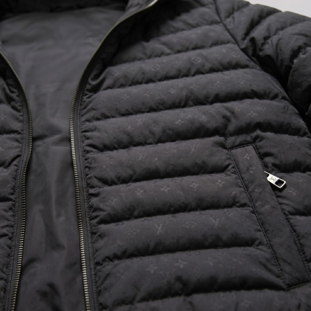 Monogram Reversible Quilted Jacket Black Designer Hooded Jacket Monogram Reversible Quilted Jacket Black Designer Hooded Jacket
