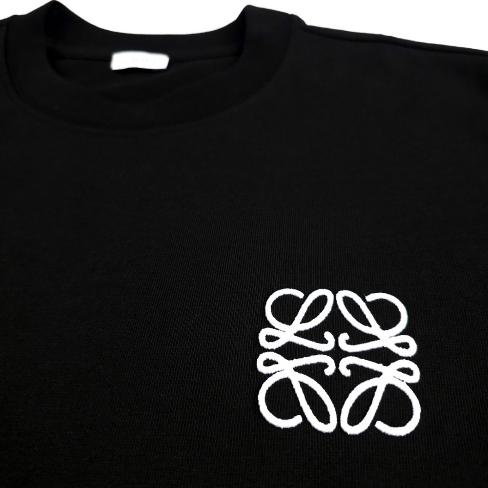 Anagram Embroidered Cotton T-Shirt Black Anagram Embroidered Cotton T-Shirt Black