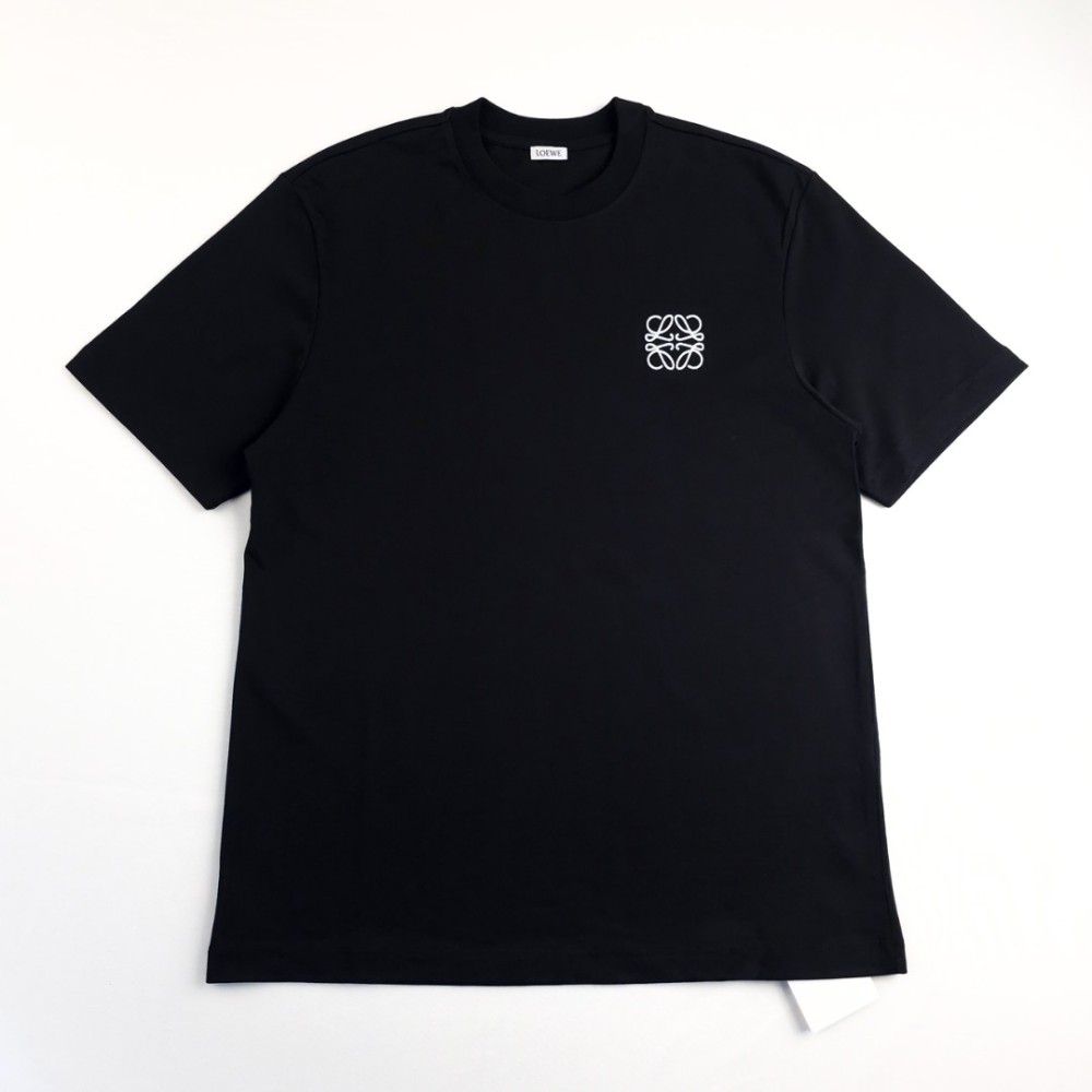 Anagram Embroidered Cotton T-Shirt Black Anagram Embroidered Cotton T-Shirt Black