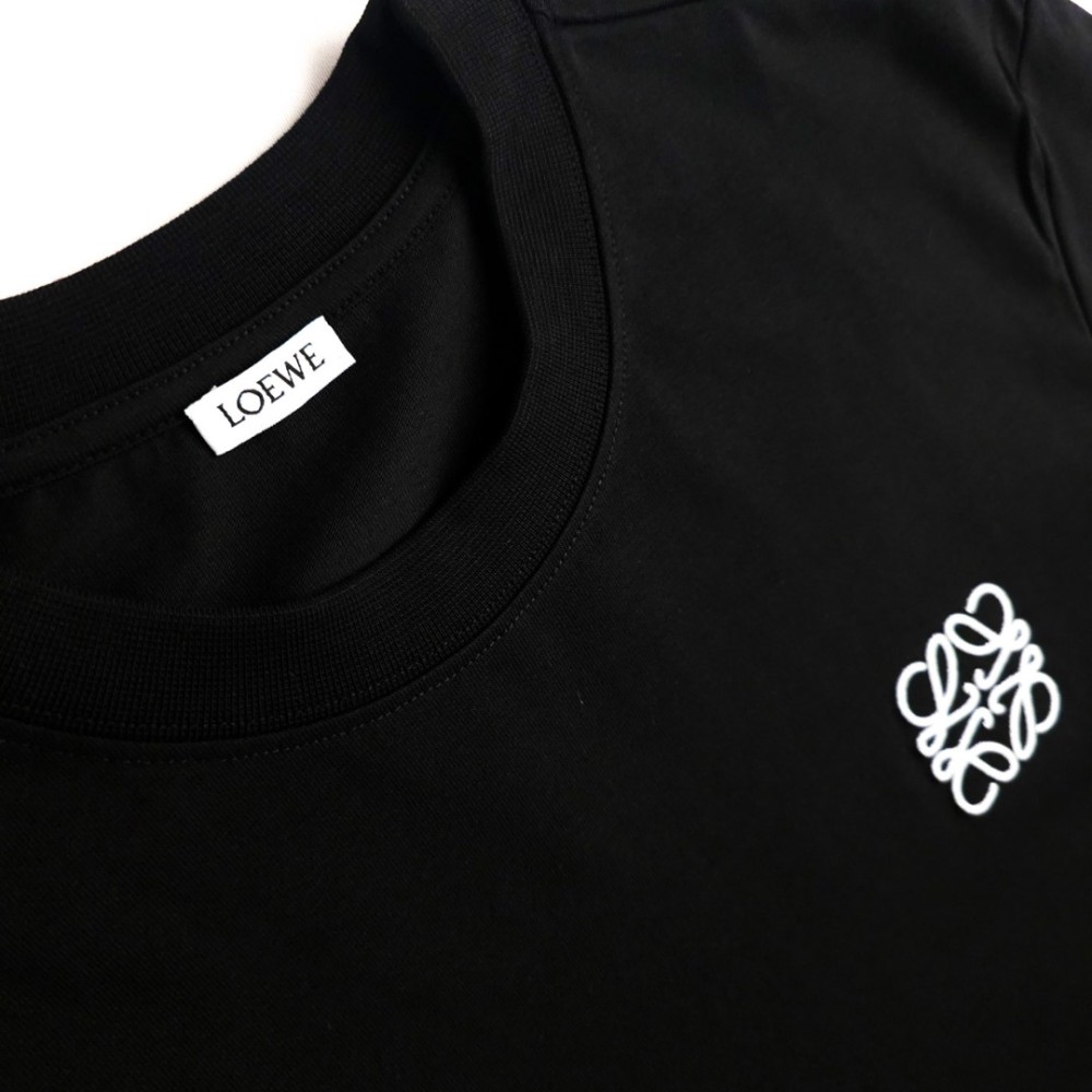Anagram Embroidered Cotton T-Shirt Black Anagram Embroidered Cotton T-Shirt Black