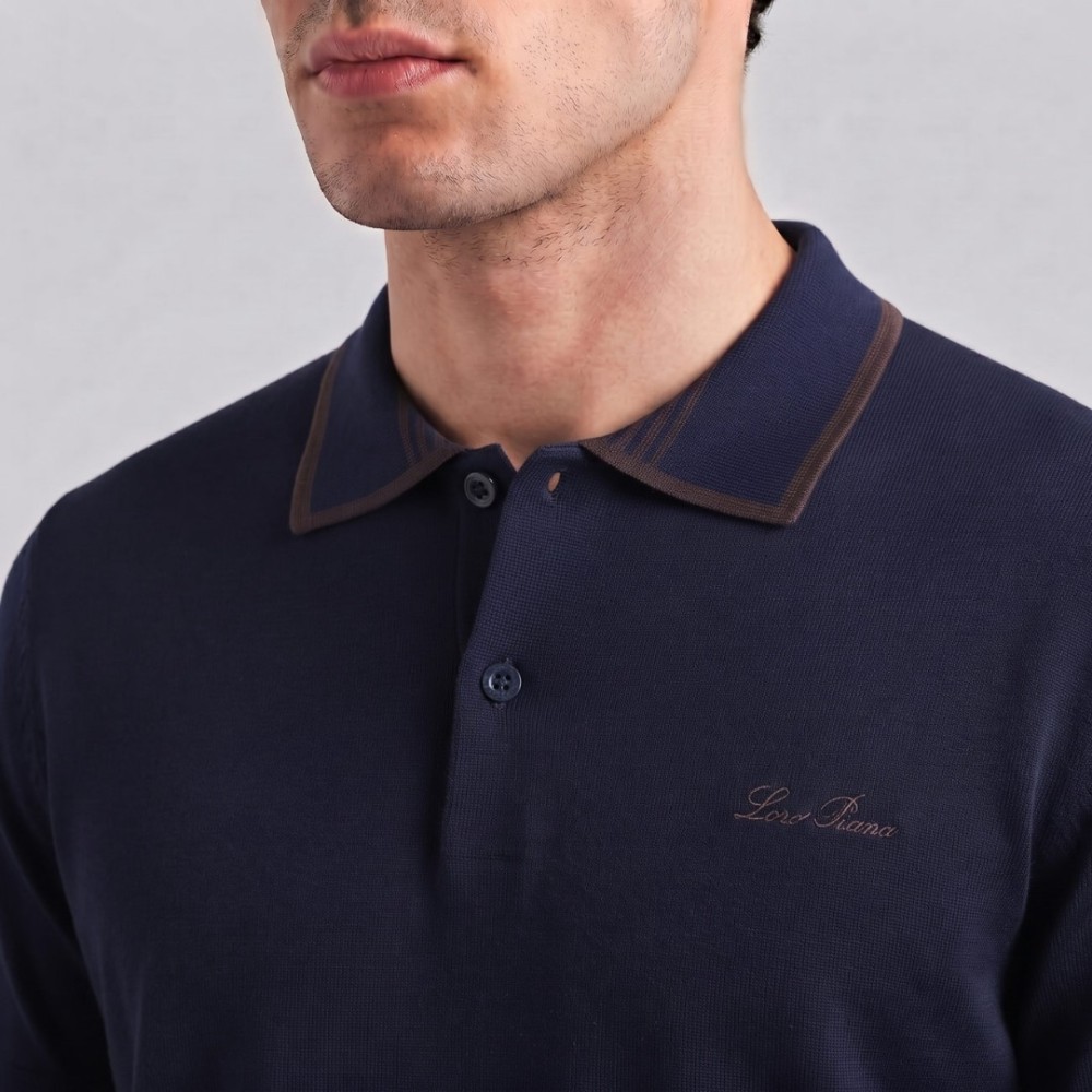 Half-Zip Polo Shirt Navy Half-Zip Polo Shirt Navy