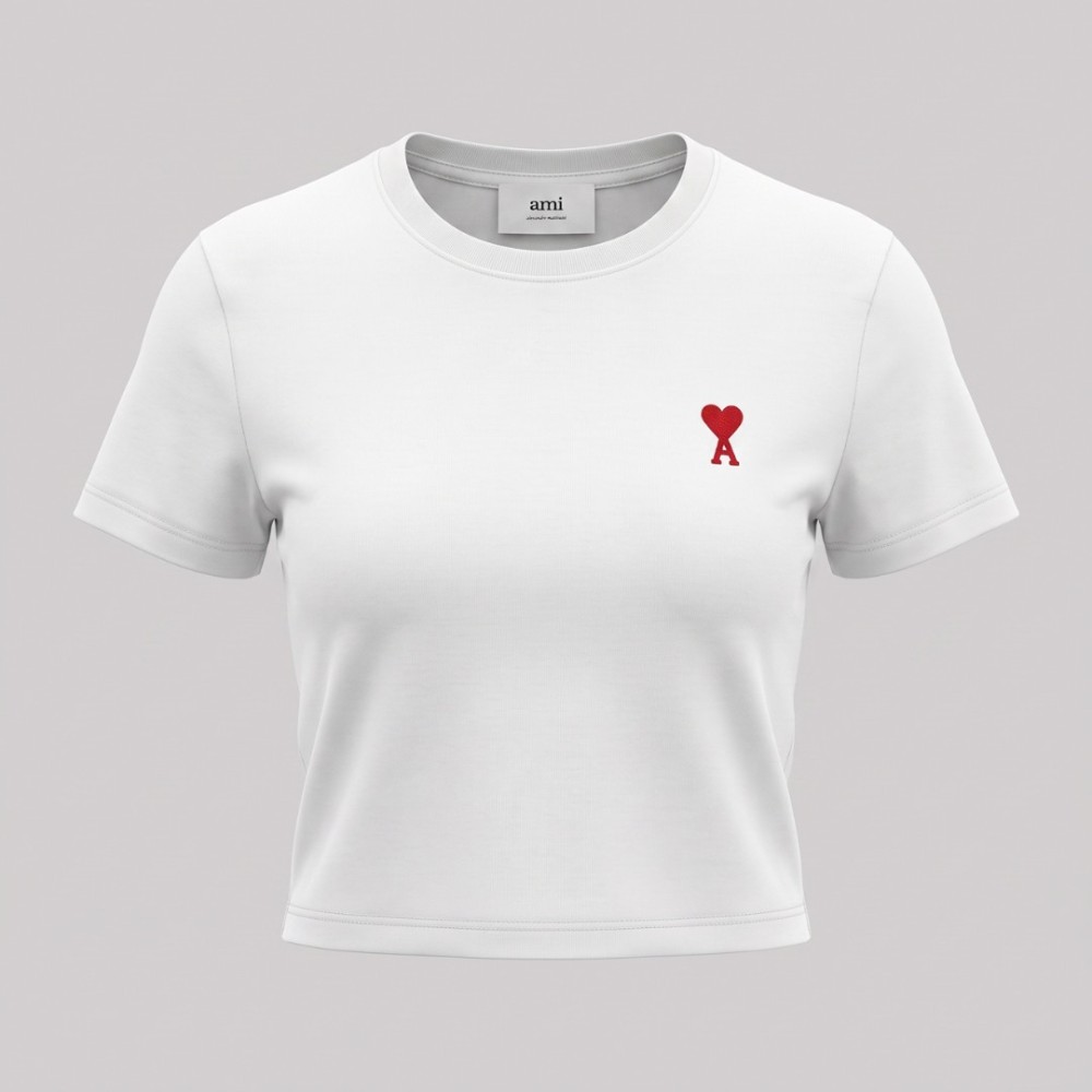 Cotton Embroidered Heart In White