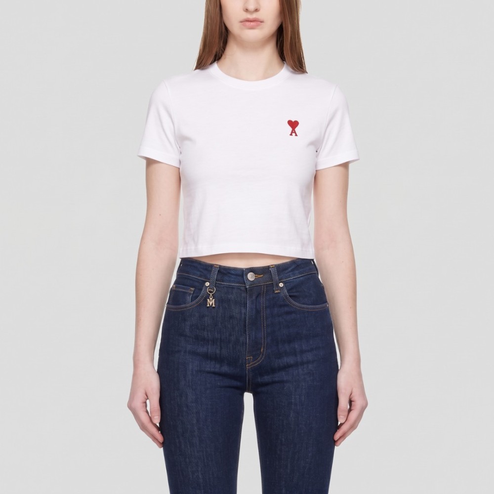 Cotton Embroidered Heart In White