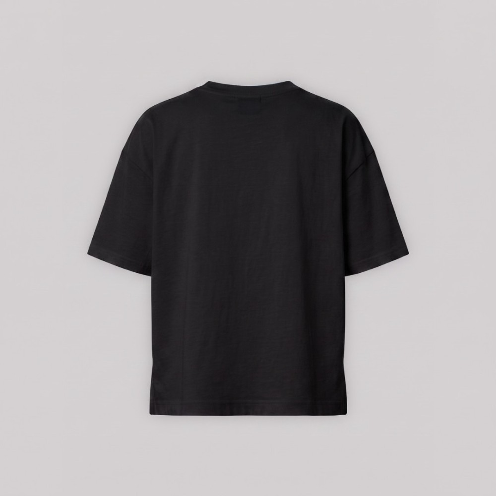 Cotton Embroidered Tee In Black